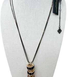 Christian Siriano Black glam design Crystal Tassel Necklace Modern Design gift